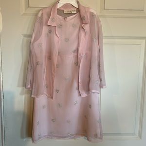Size 10 shell dress with shirt overlay pink